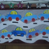 okul öncesınde kağit işler, duvar süsü ,davetiye kartları ,suluboya  çalişması (4620)