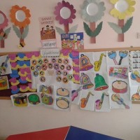 okul öncesınde kağit işler, duvar süsü ,davetiye kartları ,suluboya  çalişması (4622)