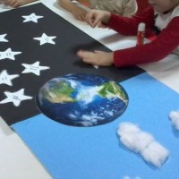 okul öncesınde kağit işler, duvar süsü ,davetiye kartları ,suluboya  çalişması (4625)