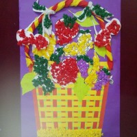 okul öncesınde kağit işler, duvar süsü ,davetiye kartları ,suluboya  çalişması (4631)