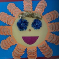 okul öncesınde kağit işler, duvar süsü ,davetiye kartları ,suluboya  çalişması (4635)