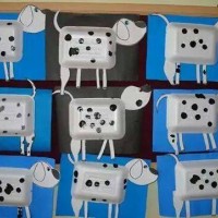 okul öncesınde kağit işler, duvar süsü ,davetiye kartları ,suluboya  çalişması (4681)