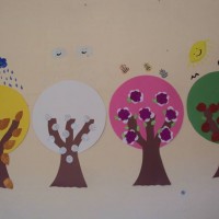 okul öncesınde kağit işler, duvar süsü ,davetiye kartları ,suluboya  çalişması (4683)