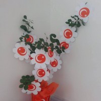 okul öncesınde kağit işler, duvar süsü ,davetiye kartları ,suluboya  çalişması (4686)