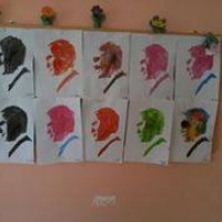 okul öncesınde kağit işler, duvar süsü ,davetiye kartları ,suluboya  çalişması (4689)