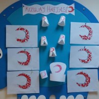 okul öncesınde kağit işler, duvar süsü ,davetiye kartları ,suluboya  çalişması (4695)