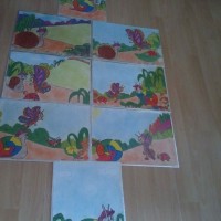 okul öncesınde kağit işler, duvar süsü ,davetiye kartları ,suluboya  çalişması (4710)