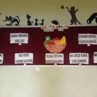 okul öncesınde kağit işler, duvar süsü ,davetiye kartları ,suluboya  çalişması (4785)