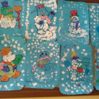 okul öncesınde kağit işler, duvar süsü ,davetiye kartları ,suluboya  çalişması (4791)