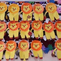 okul öncesınde kağit işler, duvar süsü ,davetiye kartları ,suluboya  çalişması (4802)