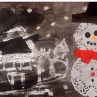 okul öncesınde kağit işler, duvar süsü ,davetiye kartları ,suluboya  çalişması (4808)