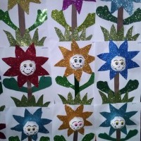 okul öncesınde kağit işler, duvar süsü ,davetiye kartları ,suluboya  çalişması (4810)