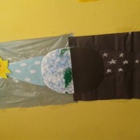 okul öncesınde kağit işler, duvar süsü ,davetiye kartları ,suluboya  çalişması (4817)