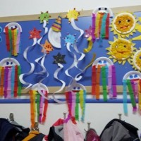 okul öncesınde kağit işler, duvar süsü ,davetiye kartları ,suluboya  çalişması (4853)