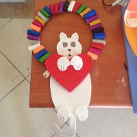 okul öncesınde kağit işler, duvar süsü ,davetiye kartları ,suluboya  çalişması (4881)