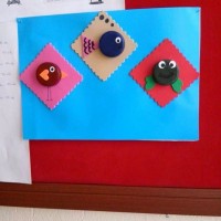 okul öncesınde kağit işler, duvar süsü ,davetiye kartları ,suluboya  çalişması (4933)