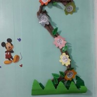 okul öncesınde kağit işler, duvar süsü ,davetiye kartları ,suluboya  çalişması (4935)