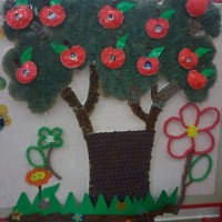 okul öncesınde kağit işler, duvar süsü ,davetiye kartları ,suluboya  çalişması (4938)