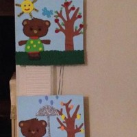 okul öncesınde kağit işler, duvar süsü ,davetiye kartları ,suluboya  çalişması (4944)