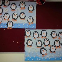 okul öncesınde kağit işler, duvar süsü ,davetiye kartları ,suluboya  çalişması (4947)