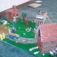 okul öncesınde kağit işler, duvar süsü ,davetiye kartları ,suluboya  çalişması (4958)