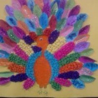 okul öncesınde kağit işler, duvar süsü ,davetiye kartları ,suluboya  çalişması (4966)