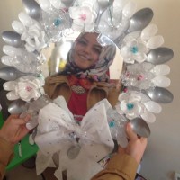 okul öncesınde kağit işler, duvar süsü ,davetiye kartları ,suluboya  çalişması (4998)