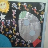 okul öncesınde kağit işler, duvar süsü ,davetiye kartları ,suluboya  çalişması (5001)