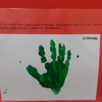 okul öncesınde kağit işler, duvar süsü ,davetiye kartları ,suluboya  çalişması (5006)