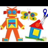 okul öncesınde kağit işler, duvar süsü ,davetiye kartları ,suluboya  çalişması (5020)