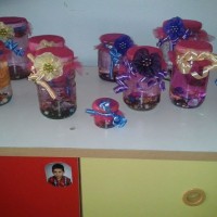 okul öncesınde kağit işler, duvar süsü ,davetiye kartları ,suluboya  çalişması (5031)