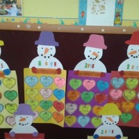 okul öncesınde kağit işler, duvar süsü ,davetiye kartları ,suluboya  çalişması (5034)