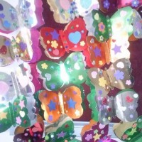 okul öncesınde kağit işler, duvar süsü ,davetiye kartları ,suluboya  çalişması (5035)