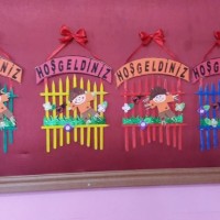 okul öncesınde kağit işler, duvar süsü ,davetiye kartları ,suluboya  çalişması (5039)