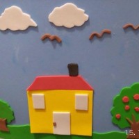 okul öncesınde kağit işler, duvar süsü ,davetiye kartları ,suluboya  çalişması (5048)