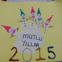 okul öncesınde kağit işler, duvar süsü ,davetiye kartları ,suluboya  çalişması (5085)