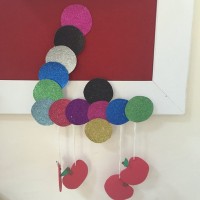 okul öncesınde kağit işler, duvar süsü ,davetiye kartları ,suluboya  çalişması (5092)