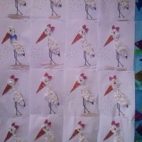 okul öncesınde kağit işler, duvar süsü ,davetiye kartları ,suluboya  çalişması (5095)