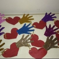 okul öncesınde kağit işler, duvar süsü ,davetiye kartları ,suluboya  çalişması (5110)