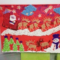 okul öncesınde kağit işler, duvar süsü ,davetiye kartları ,suluboya  çalişması (5113)