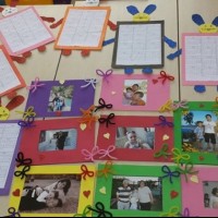 okul öncesınde kağit işler, duvar süsü ,davetiye kartları ,suluboya  çalişması (5124)