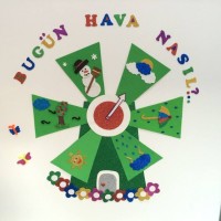 okul öncesınde kağit işler, duvar süsü ,davetiye kartları ,suluboya  çalişması (5131)