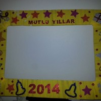 okul öncesınde kağit işler, duvar süsü ,davetiye kartları ,suluboya  çalişması (5132)