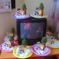 okul öncesınde kağit işler, duvar süsü ,davetiye kartları ,suluboya  çalişması (5135)