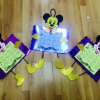 okul öncesınde kağit işler, duvar süsü ,davetiye kartları ,suluboya  çalişması (5149)