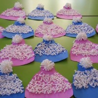 okul öncesınde kağit işler, duvar süsü ,davetiye kartları ,suluboya  çalişması (5150)