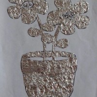 okul öncesınde kağit işler, duvar süsü ,davetiye kartları ,suluboya  çalişması (5162)