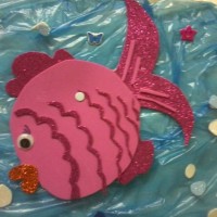 okul öncesınde kağit işler, duvar süsü ,davetiye kartları ,suluboya  çalişması (5168)