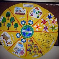 okul öncesınde kağit işler, duvar süsü ,davetiye kartları ,suluboya  çalişması (5179)