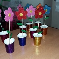 okul öncesınde kağit işler, duvar süsü ,davetiye kartları ,suluboya  çalişması (5183)